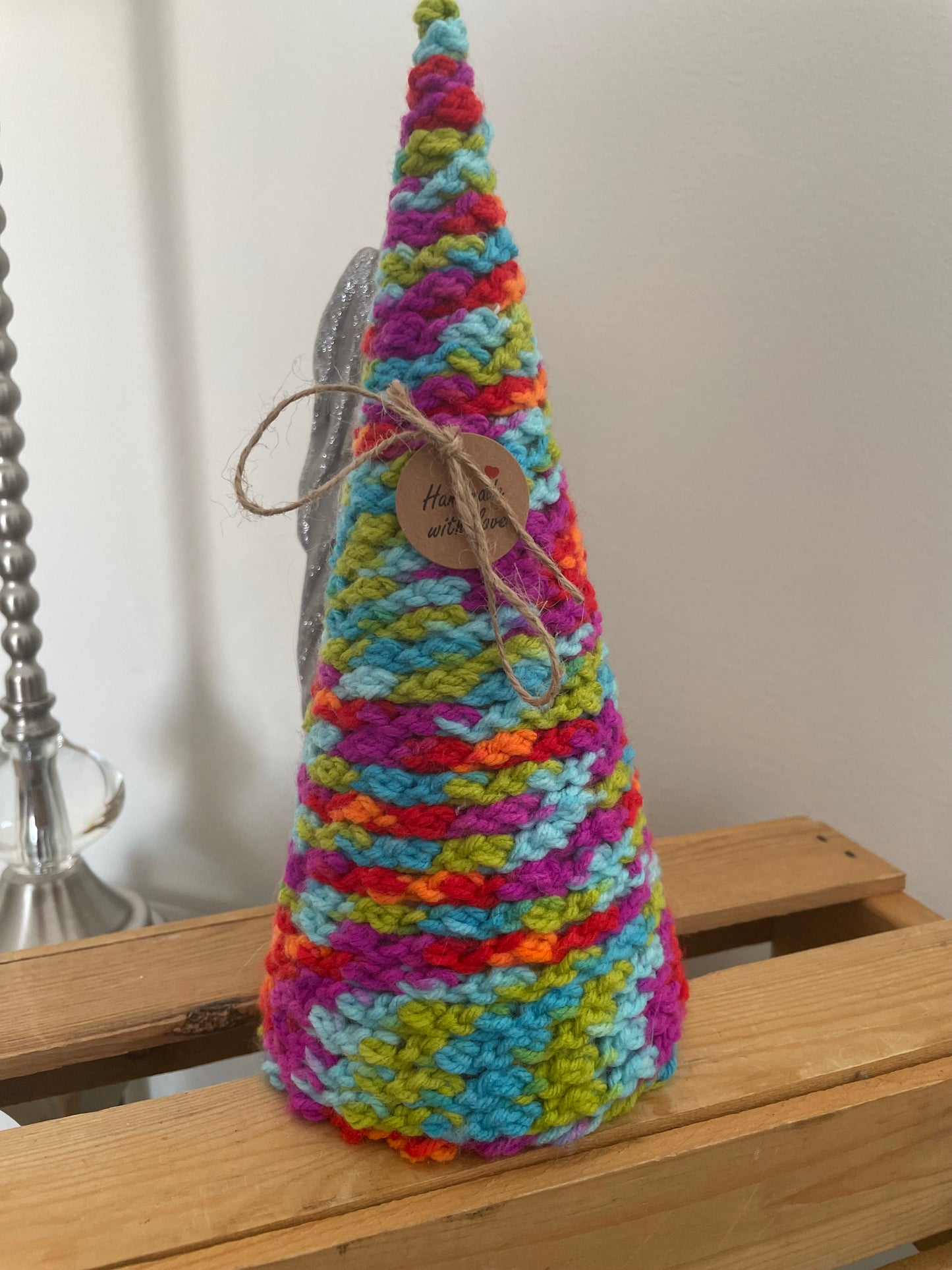 Hand-Crocheted Colorful Christmas Tree – 26 cm