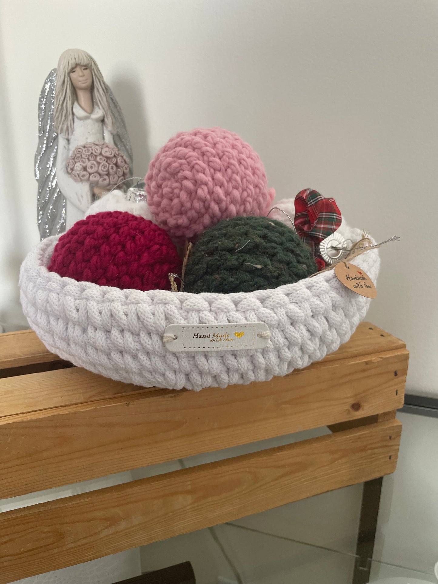 Large Handmade Crochet Basket – 36 cm
