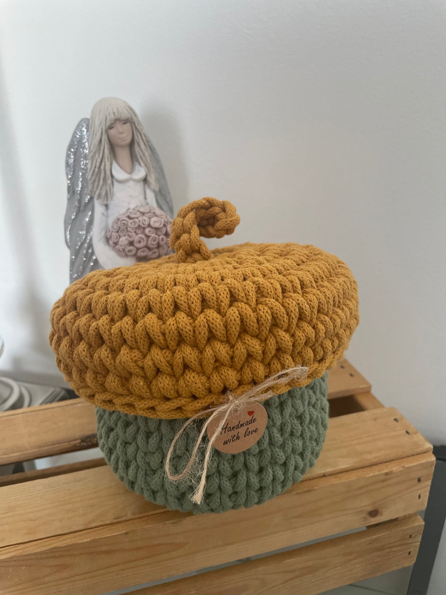 Large Handmade Crochet Basket – 36 cm