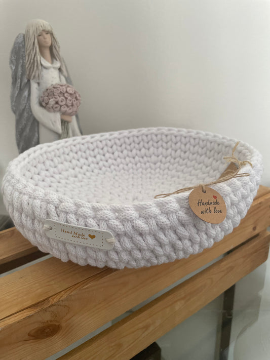 Large Handmade Crochet Basket – 36 cm