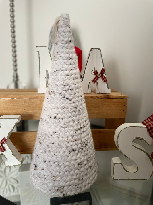 Handmade Crochet Christmas Tree – Cream Tweed (30)