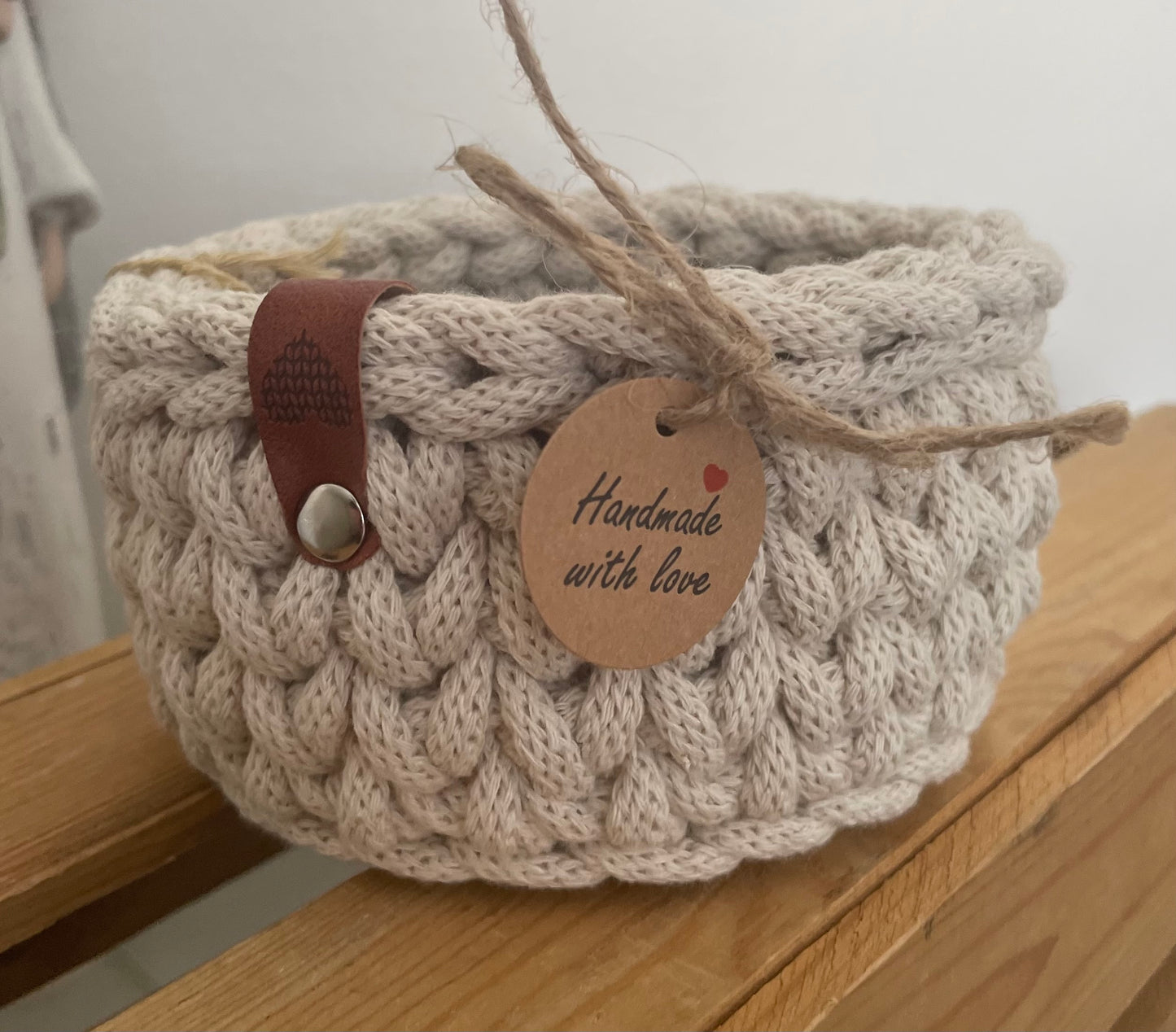 Beige Crochet Basket