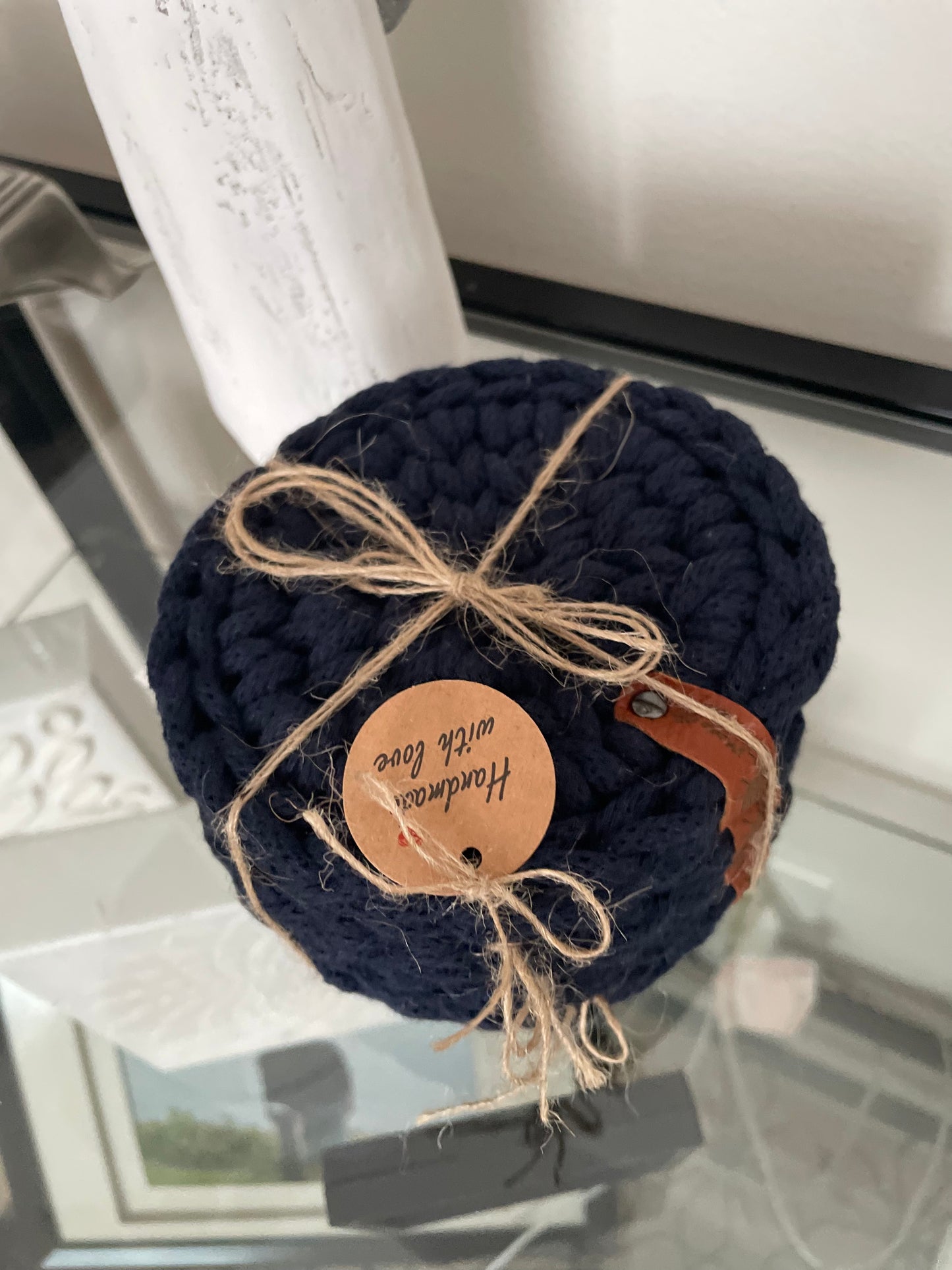 Handmade Crochet Cotton Coasters – Set of 4